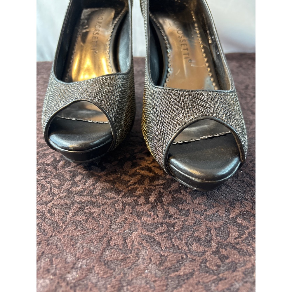 Carlo‎ Rossetti Metallic Bronze Peep Toe Platform Stiletto Pumps Heels 25/7.5-8 - Picture 8 of 10